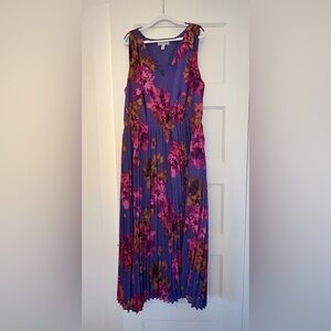 Sofia by Sofia Vergara Purple and Pink Floral Midi Dress